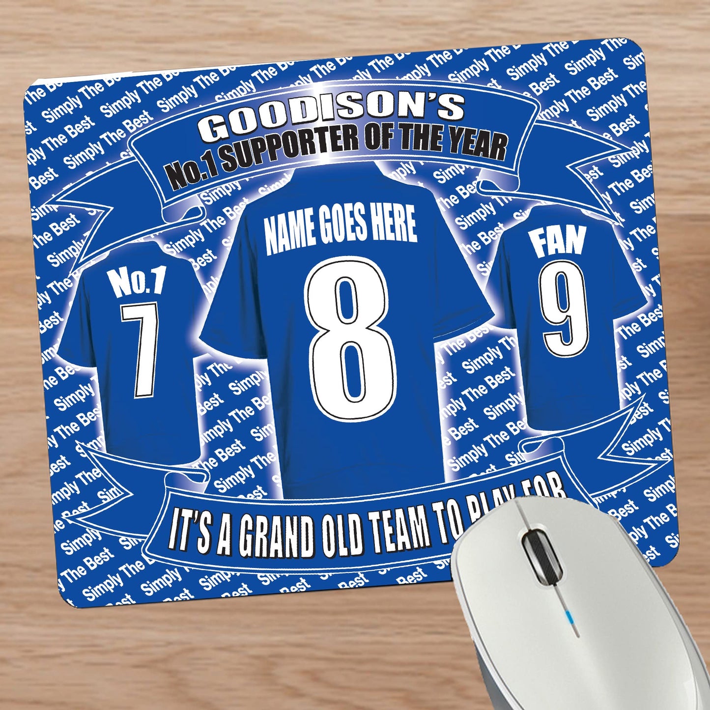 The People's Club Football Shirt Personalised Mouse Mat Gift