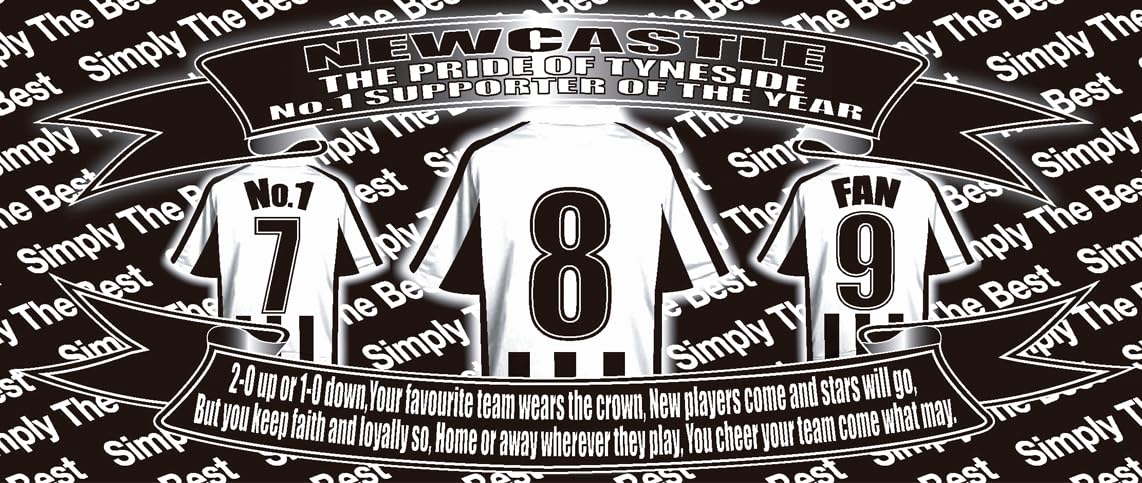 Personalised Newcastle Water Bottle - Football Shirt - Silver Aluminium Two Lids - Unisex Gift