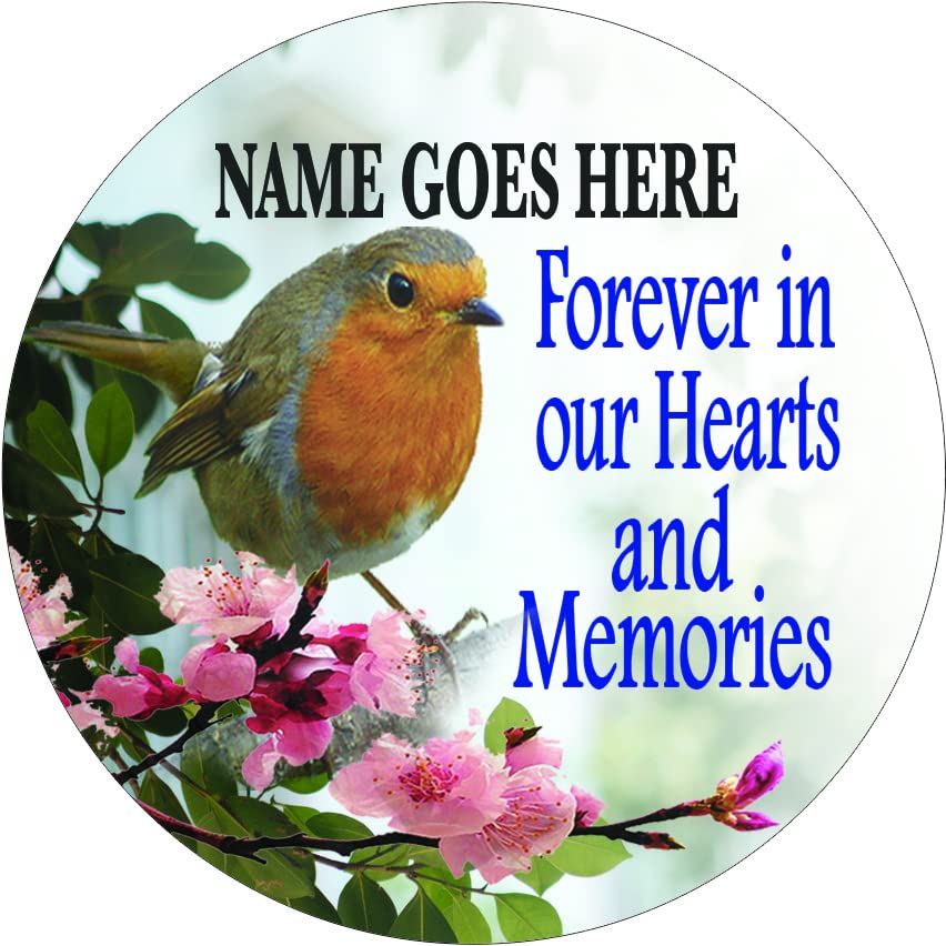 Robin Forever In Our Hearts & Memories Personalised Remembrance Memorial Ceramic Hanging Decoration