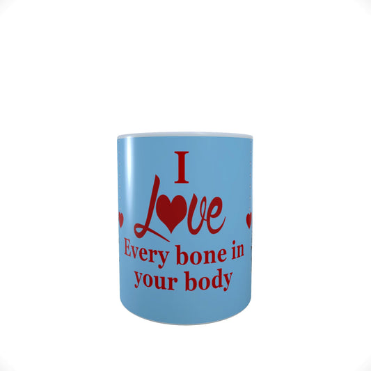 Blue Skeleton Love Every Bone in Your Body Valentine's Day Any Occasion Mug Gift