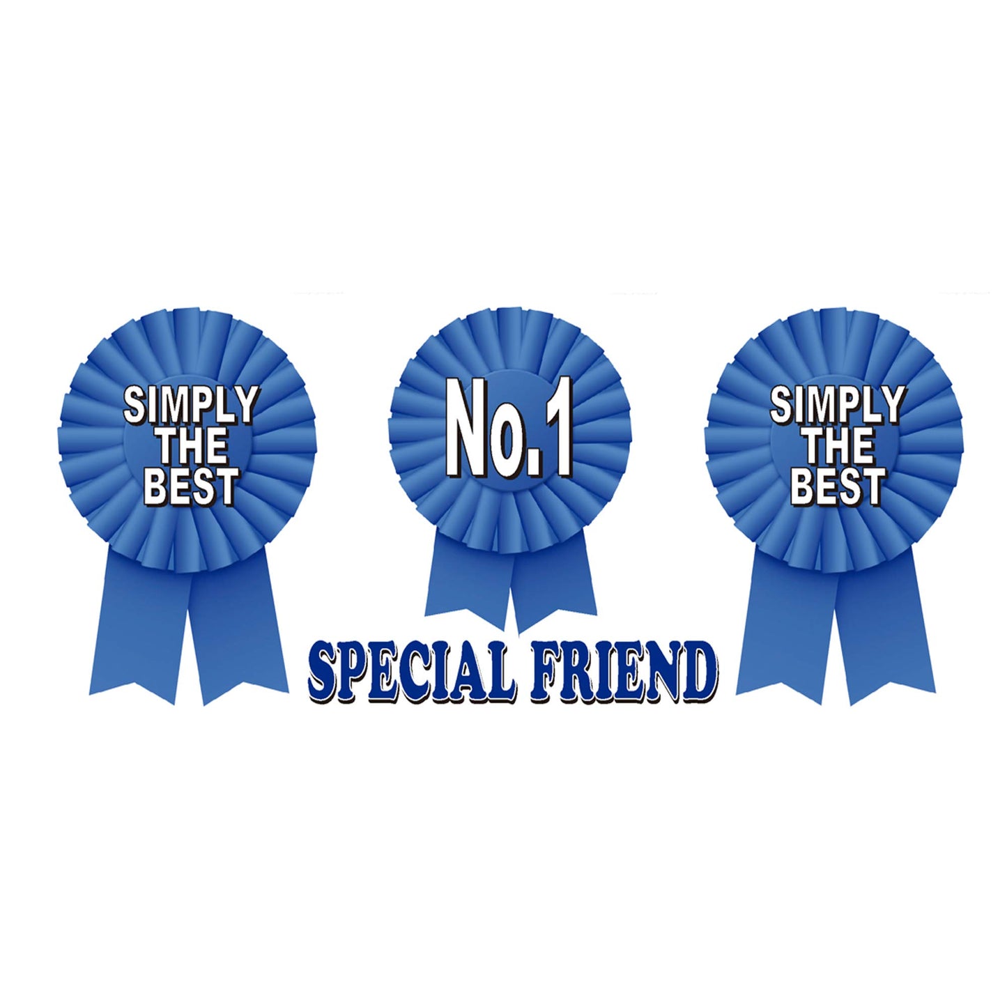 Simply The Best Special Friend Ceramic Rosette Gift Mug (Male)