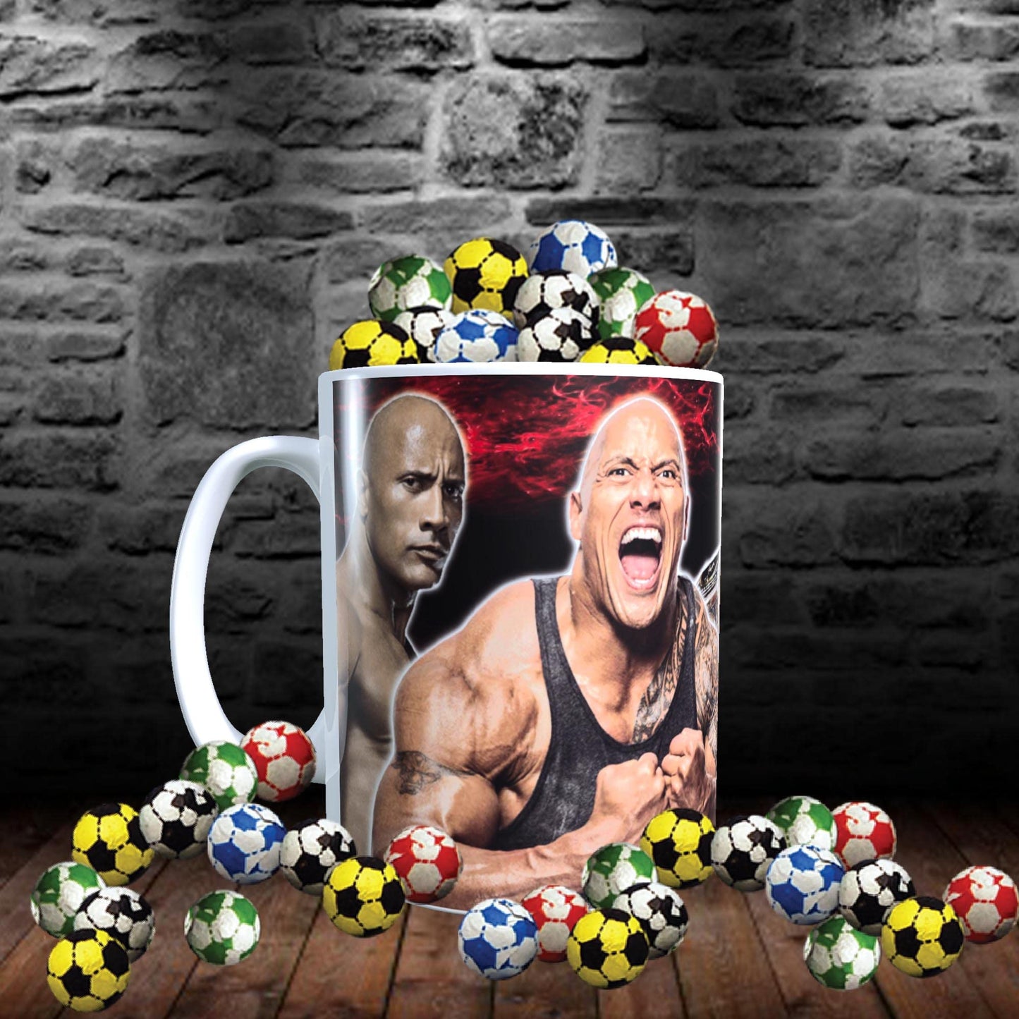 Dwayne Johnson Celebrity Icon Mug with Choice of Sweets Gift