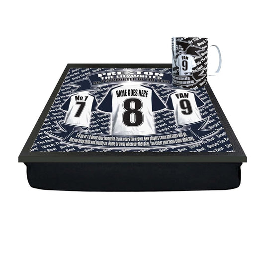 Preston Personalised Football Shirt Lap Tray And Mug Gift Set