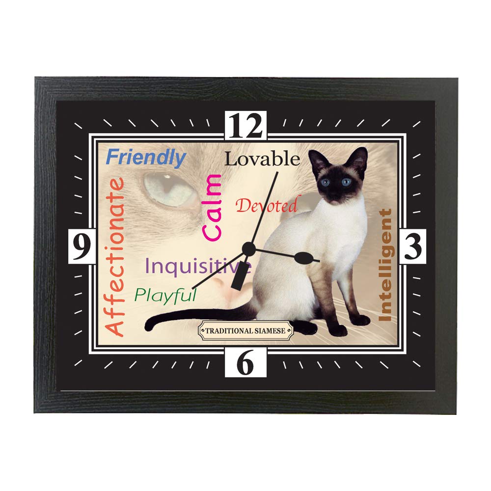 Traditional Siamese Cat Breed Gift Clock