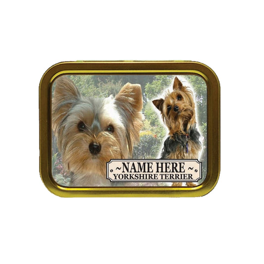 Yorkshire Terrier Dog Breed Personalised Tobacco Tin & Products Gift Set