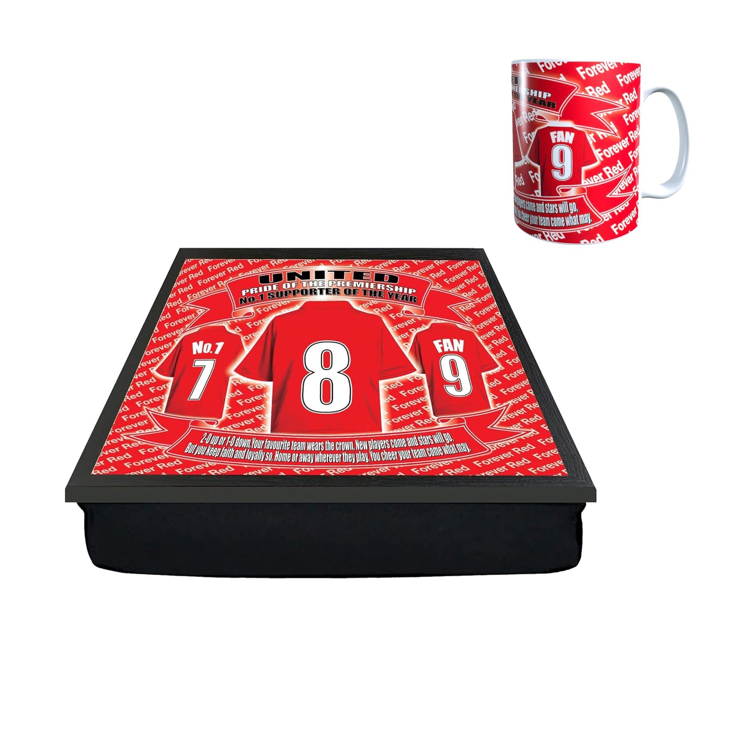 Manchester Reds Football Shirt Lap Tray And Mug Gift Set, MANREDS- LapMugGiftSet_000