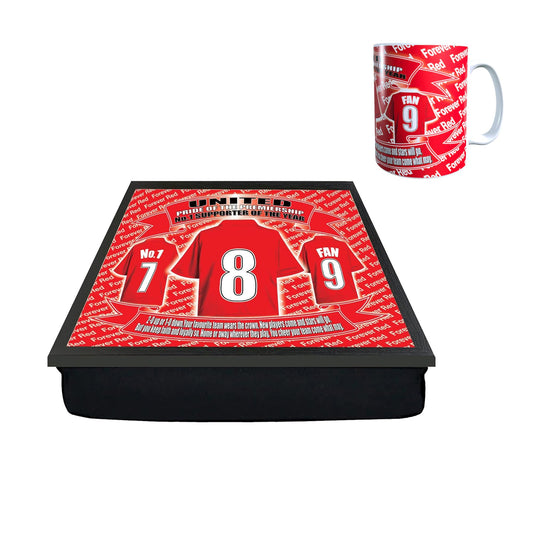 Manchester Reds Football Shirt Lap Tray And Mug Gift Set, MANREDS- LapMugGiftSet_000