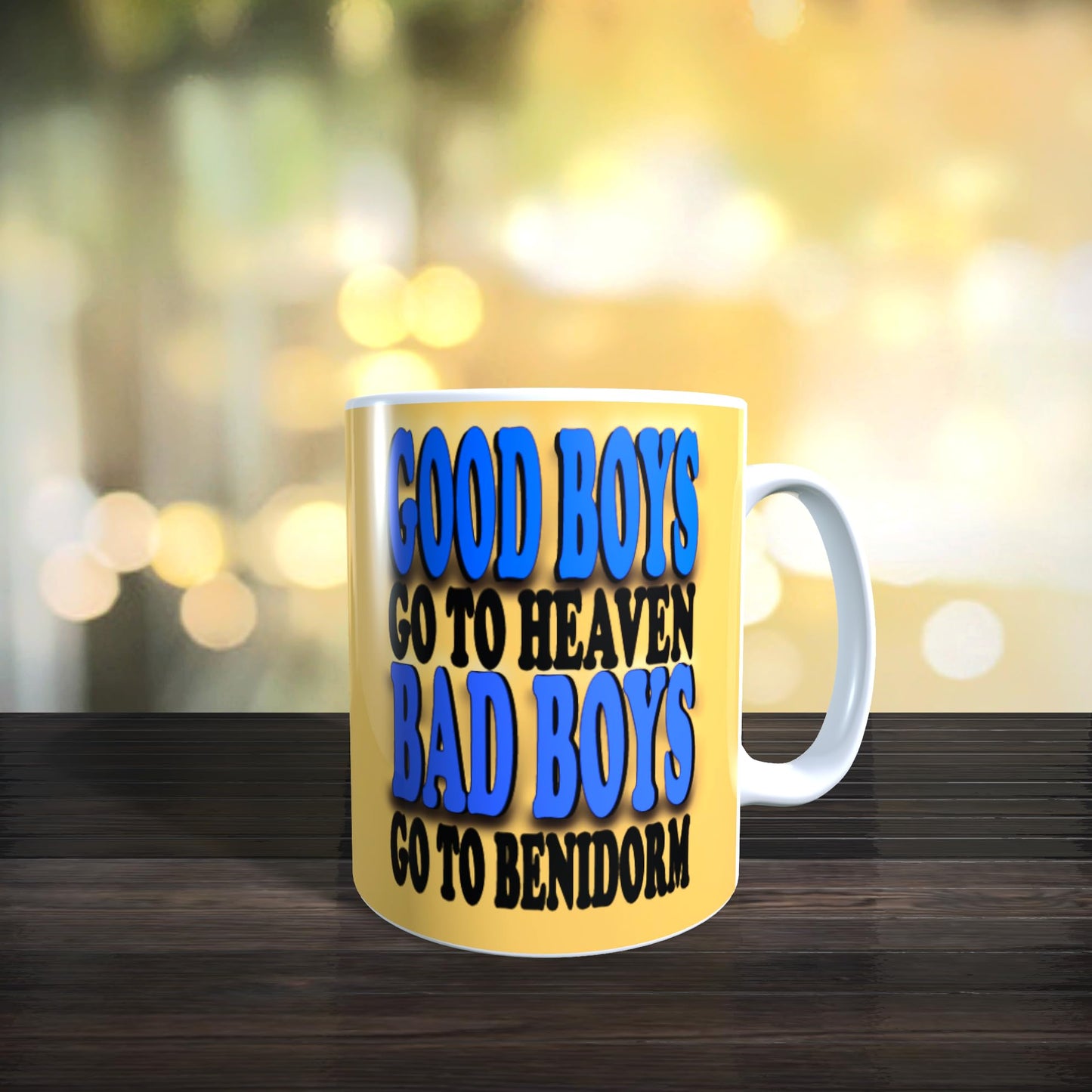Good Boys Go to Heaven Bad Boys Go to Personalised Destination Choice Novelty Slogan Mug Gift