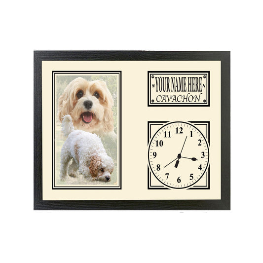 Cavachon Personalised with Your Dog's Name Dog Breed Gift Wall Mounted Clock