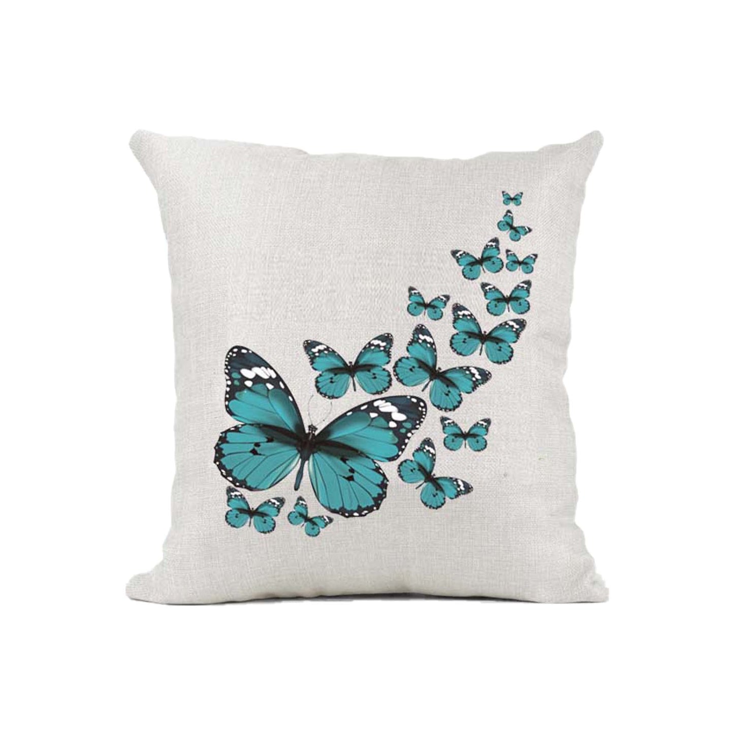 Butterfly Display Naturally Woven Linen Style Cushion Cover Pillow Gift Available In Choice Of Colours
