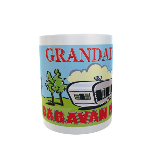 Grandad's Home is Where You Park It Personal Ceramic Caravan Mug Gift