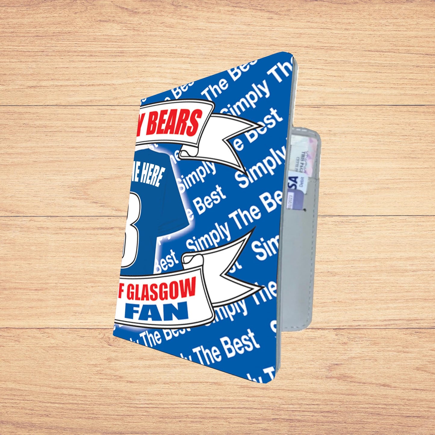 Glasgow The Teddy Bears Football Shirt Personalised Travel Passport Holder Case Gift Present