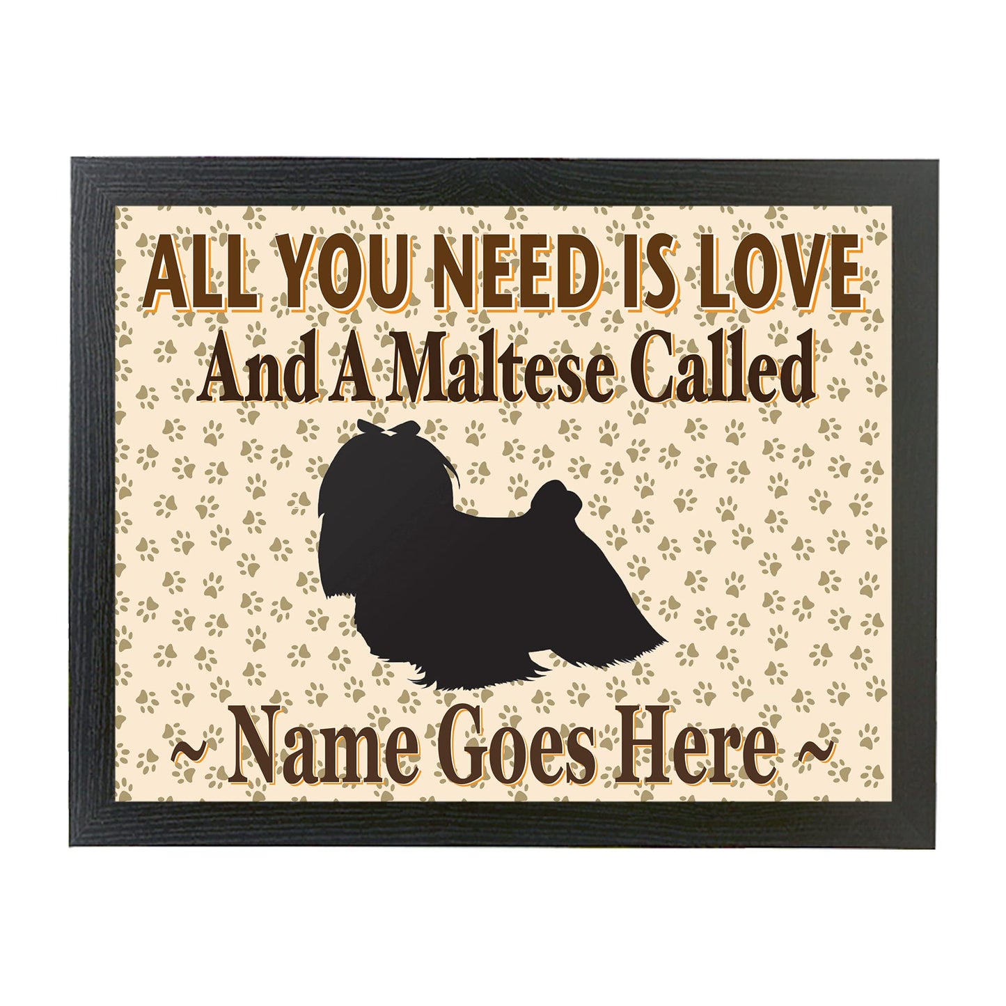 All You Need Is Love Maltese Personalised Dog Breed Cushion Lap Tray Bean Bag Gift