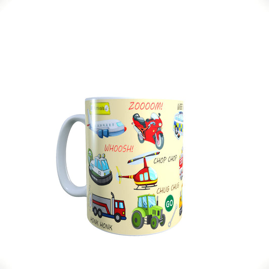 Fun Cartoon Vehicle Mug Gift Cream