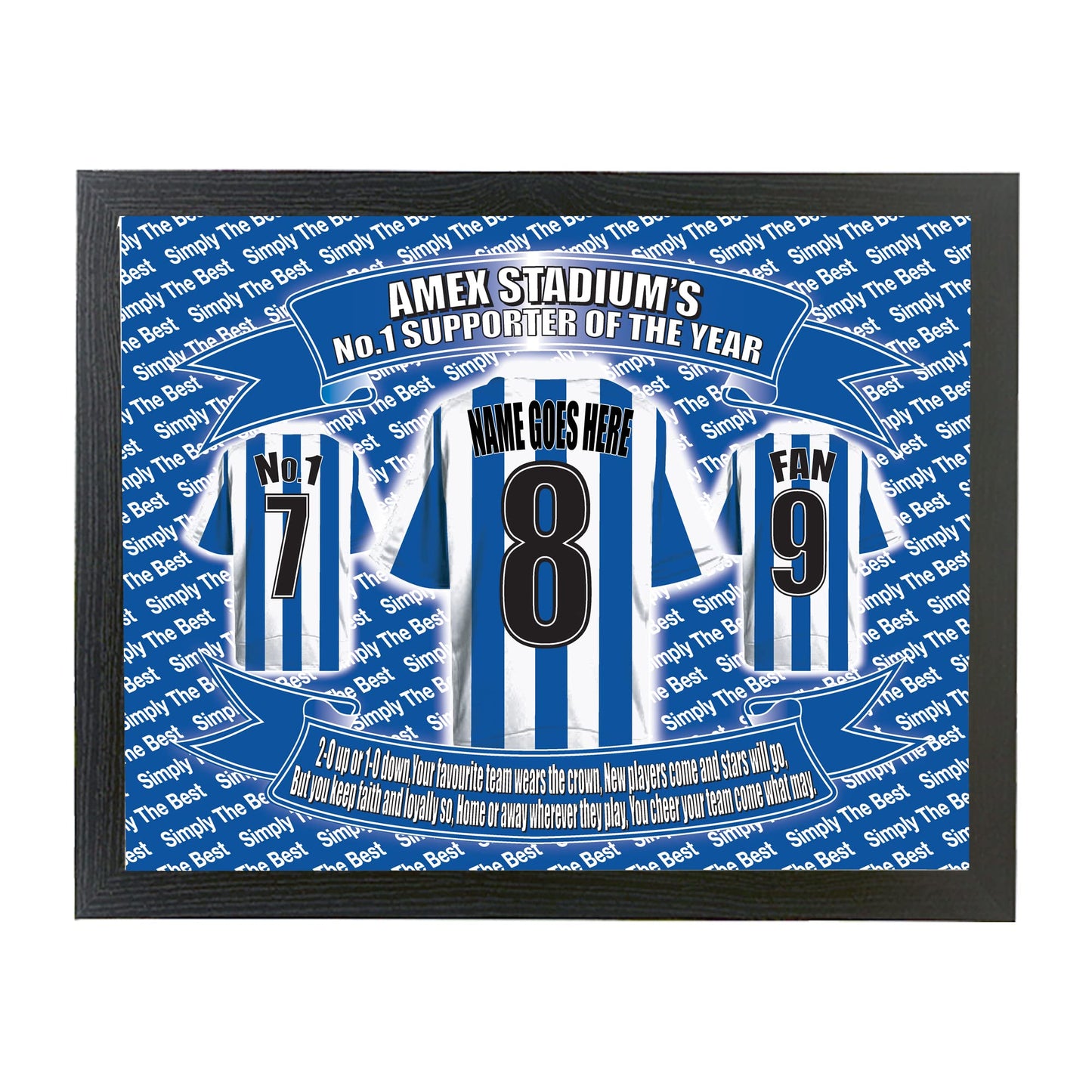 Brighton Football Shirt Personalised Picture Gift