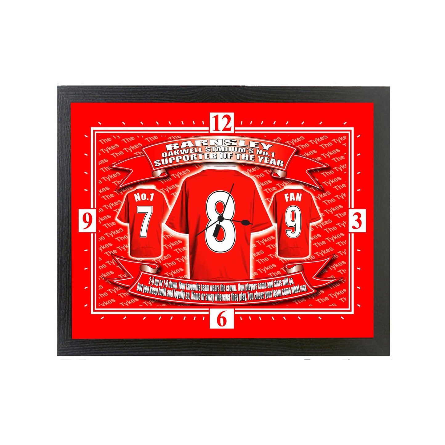 Barnsley The Tykes Football Shirt Clock Gift Present