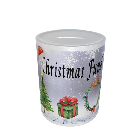 Christmas Fund Piggy Bank Ceramic Money Box Gift - White