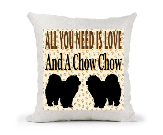 All You Need Is Love And A Chow Chow Country Canvas Style Cushion Cover Gift