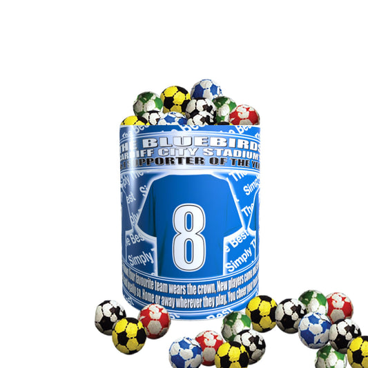 Cardiff Football Team Shirt Mug Gift with Chocolate Footballs