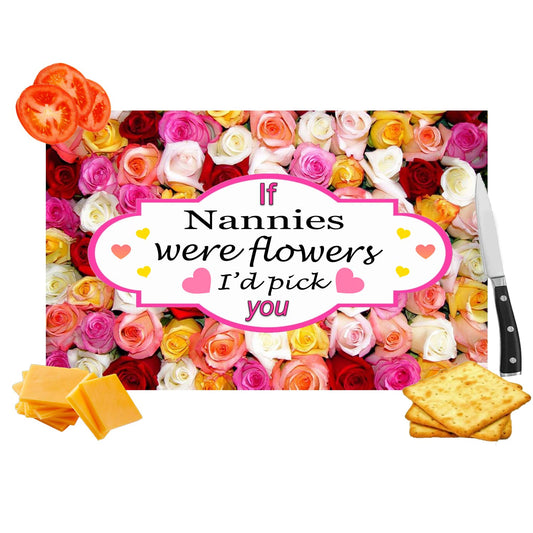 If You were A Flower I’d Pick You Rose Design Family & Friends Relative Toughened Glass Heat Resistant Worktop Saver Cutting and Chopping Board Gift
