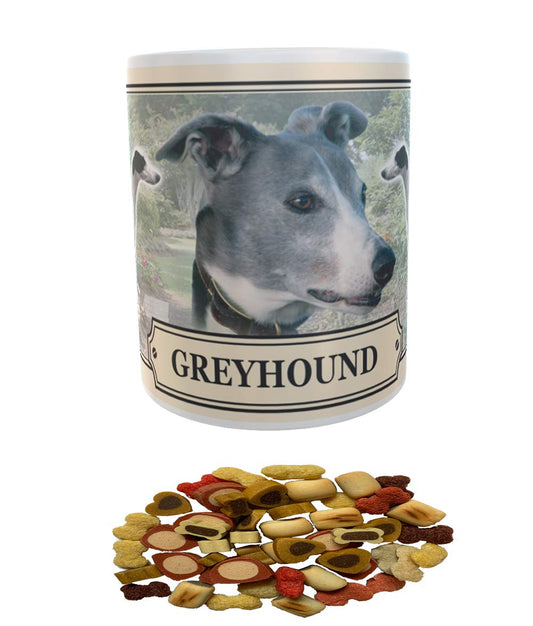 Greyhound Dog Breed Gift Mug with Treats