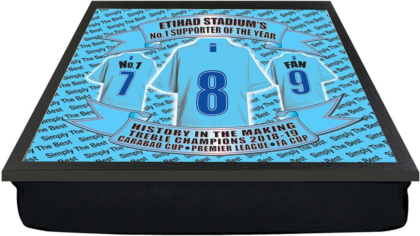 Manchester Blues Football Shirt Lap Tray And Mug Gift Set, MANBLUES