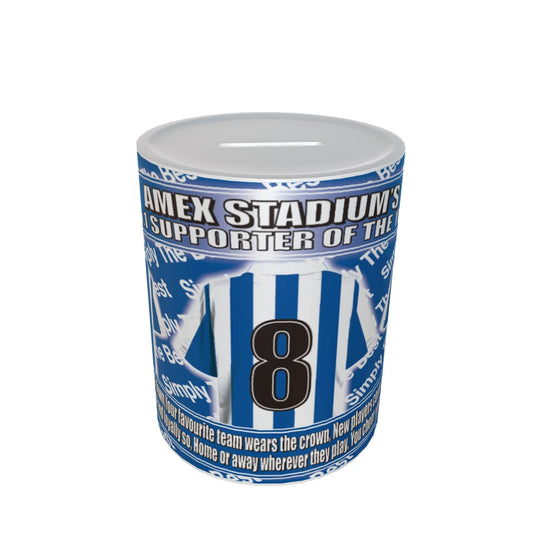 Brighton Football Shirt Ceramic Money Box Gift