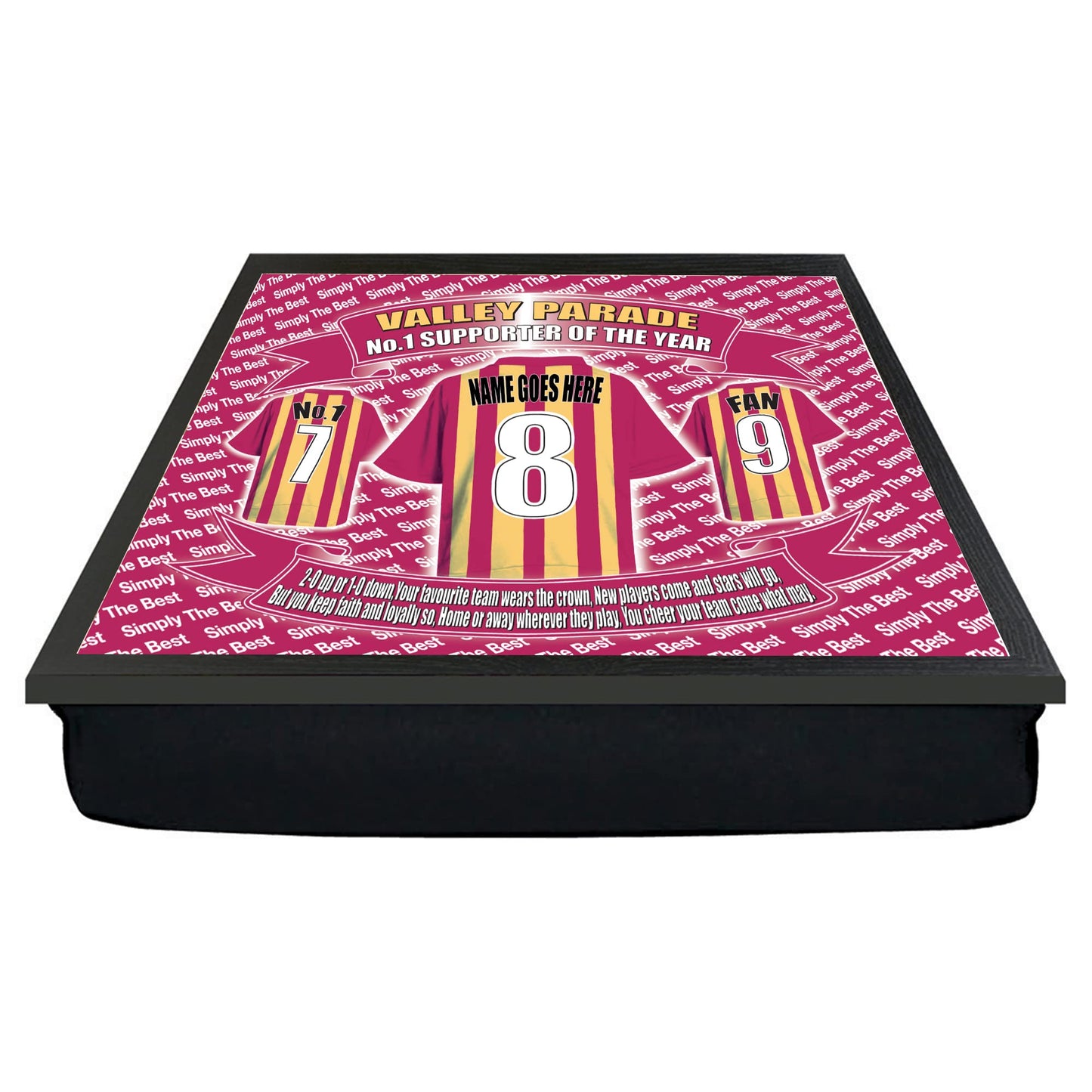Bradford Personalised City Football Club Shirt Lap Tray And Mug Gift Set