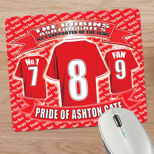 Bristol City Football Shirt Mouse Mat Gift
