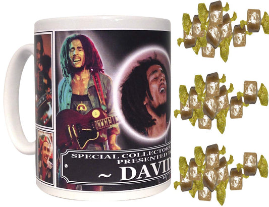 Bob Marley Personalised Icon Gift Mug with Sweets