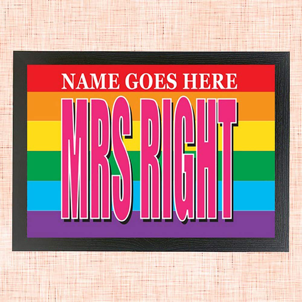 Mrs Right Personalised Gay Pride Lap Tray