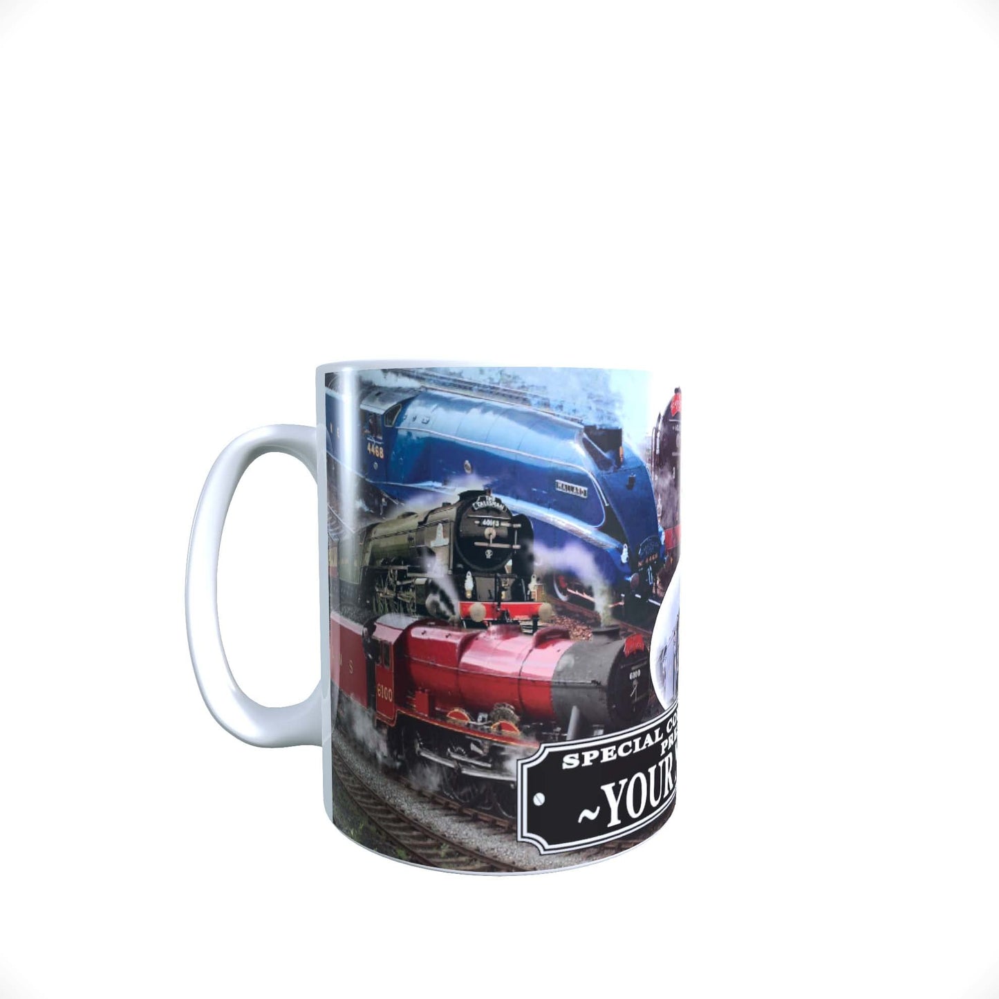 Classic Steam Locomotive Train Personalised Mug Gift, Multicolour
