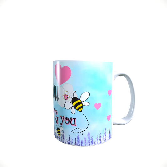 Honeycomb Blue Pink Love Hearts Valentine's Day Any Occasion Mug Gift
