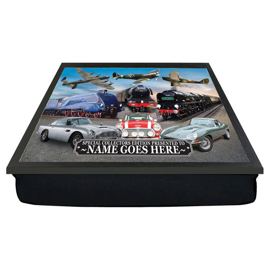 Planes Trains & Automobiles Classic Cars Personalised Lap Tray Gift present