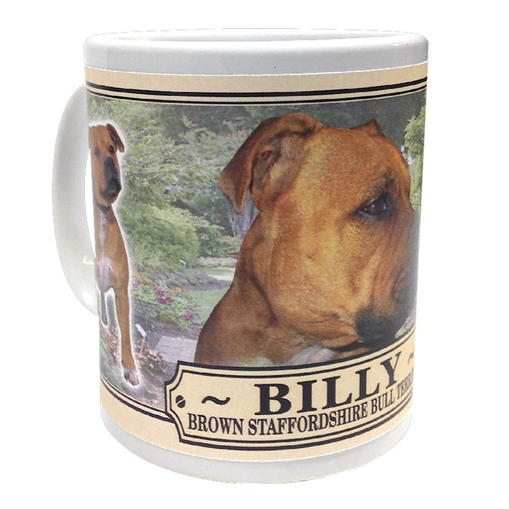 Brown Staffordshire Bull Terrier Personalised Dog Breed Gift Mug