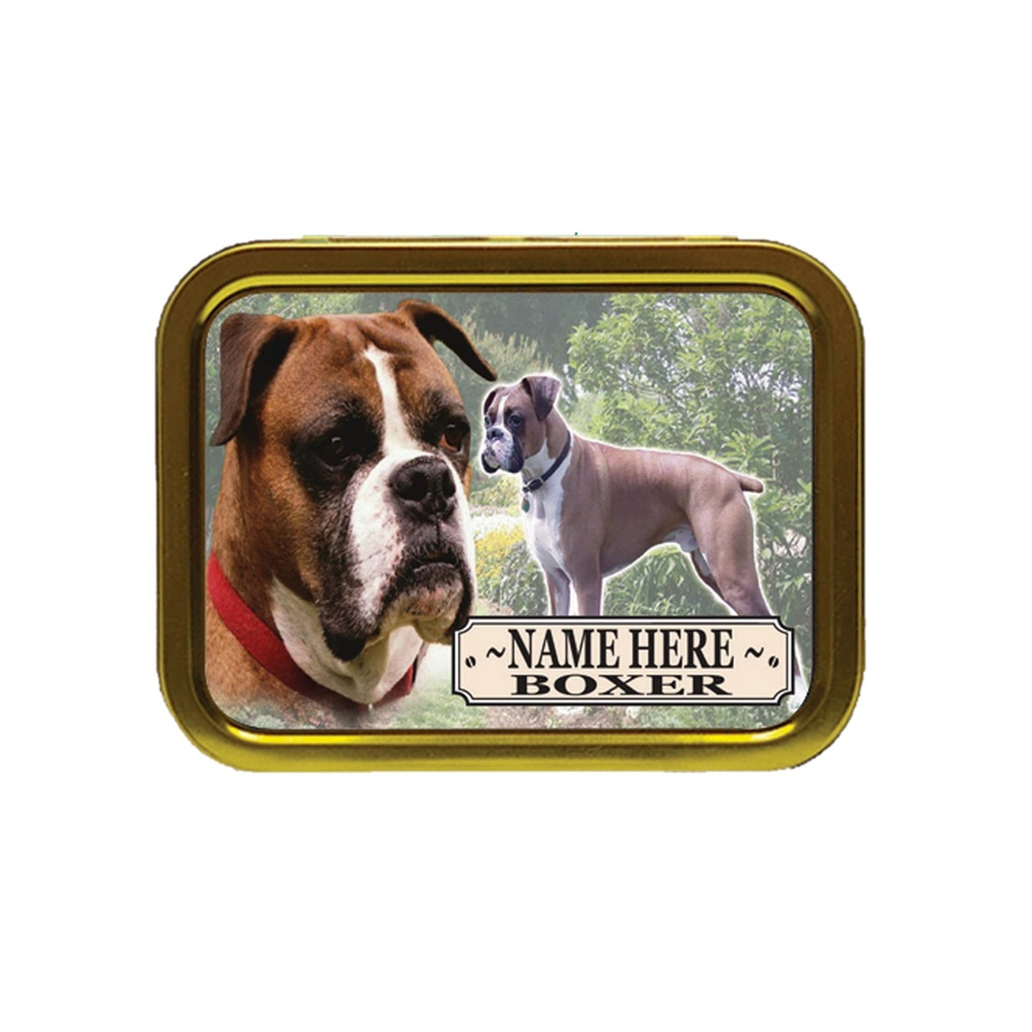 Boxer Dog Breed Personalised Tobacco Tin & Products Gift Set