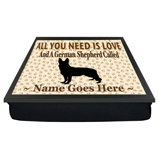 All You Need Is Love German Shepherd Personalised Dog Breed Cushion Lap Tray Bean Bag Gift