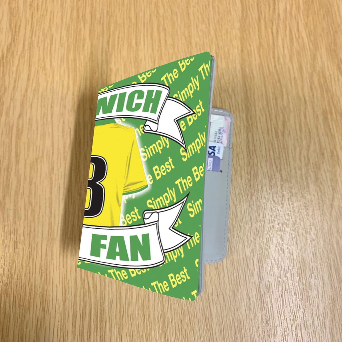 Norwich Football Shirt Travel Passport Holder Case Gift Present