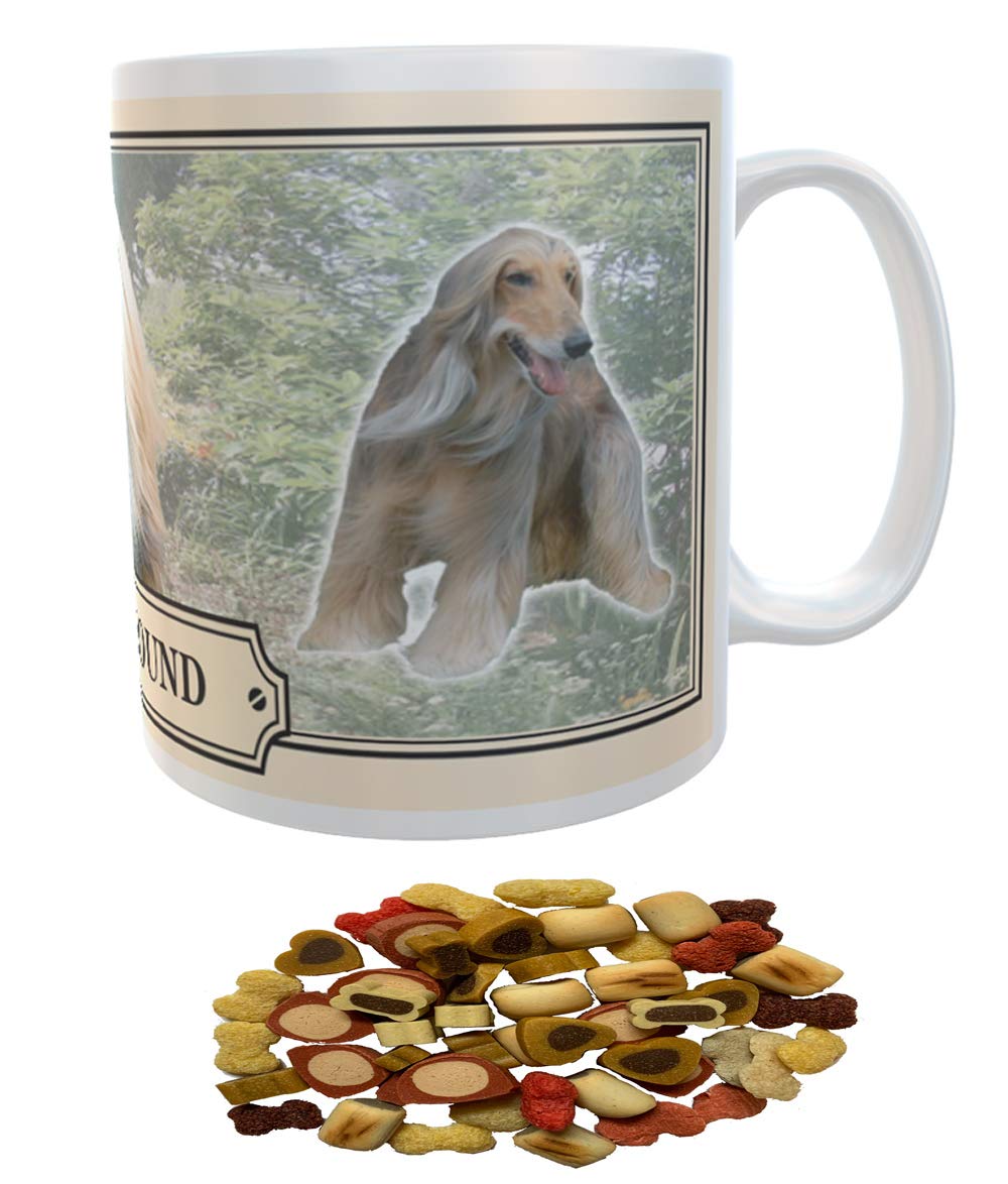 Afghan Hound Dog Breed Gift Mug with Treats