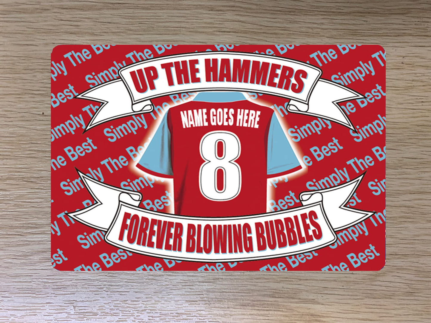 West H Utd Football Shirt Personalised Travel Passport Holder Case Gift Present