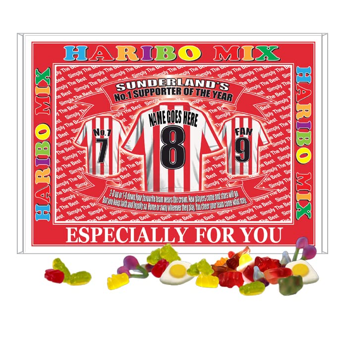 Sunderland Football Shirt Personalised Gift Boxed Sweets Variety