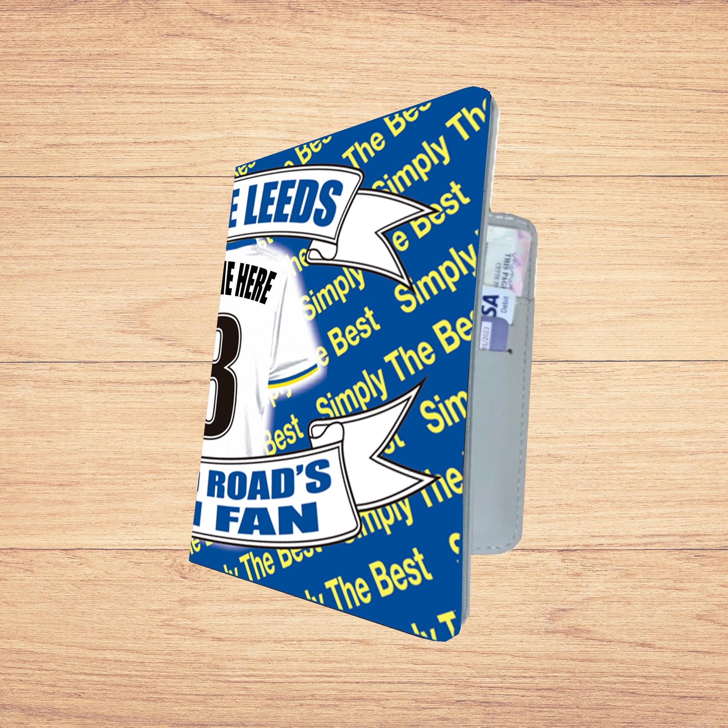 Leeds Personalised Football Team Shirt Travel Passport Holder Case Gift Present
