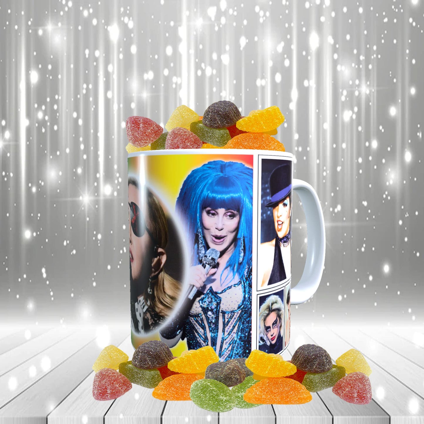 Diva Gay Pride Celebrity Icon Mug with Choice of Sweets Gift