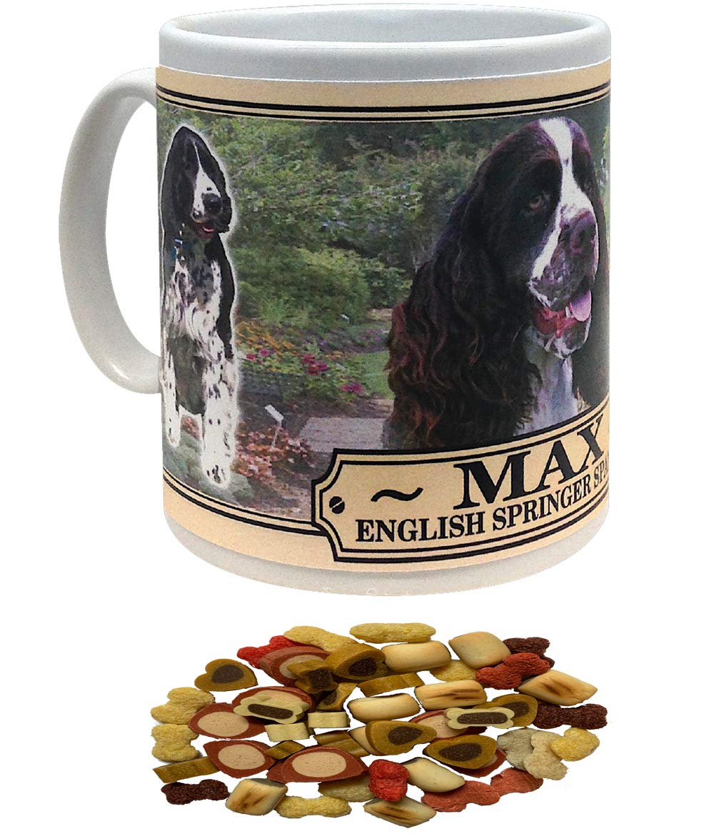 English Springer Spaniel Personalised Dog Breed Gift Mug with Treats