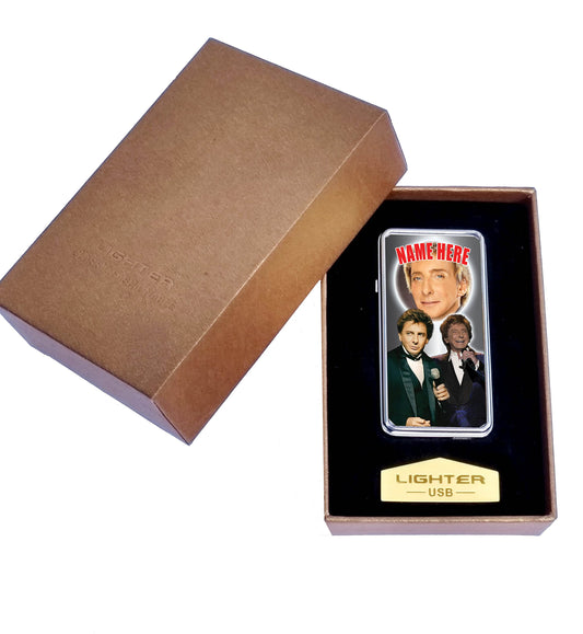 Barry M Personalised Icon Rechargeable Gift Boxed Silver Metal USB Lighter