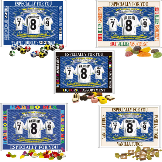 Leeds U Personalised Football Shirt Gift Boxed Sweets