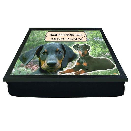 Doberman Personalised Dog Breed Gift Lap Tray