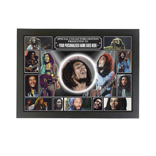 Bob Marley personalised icon framed picture gift