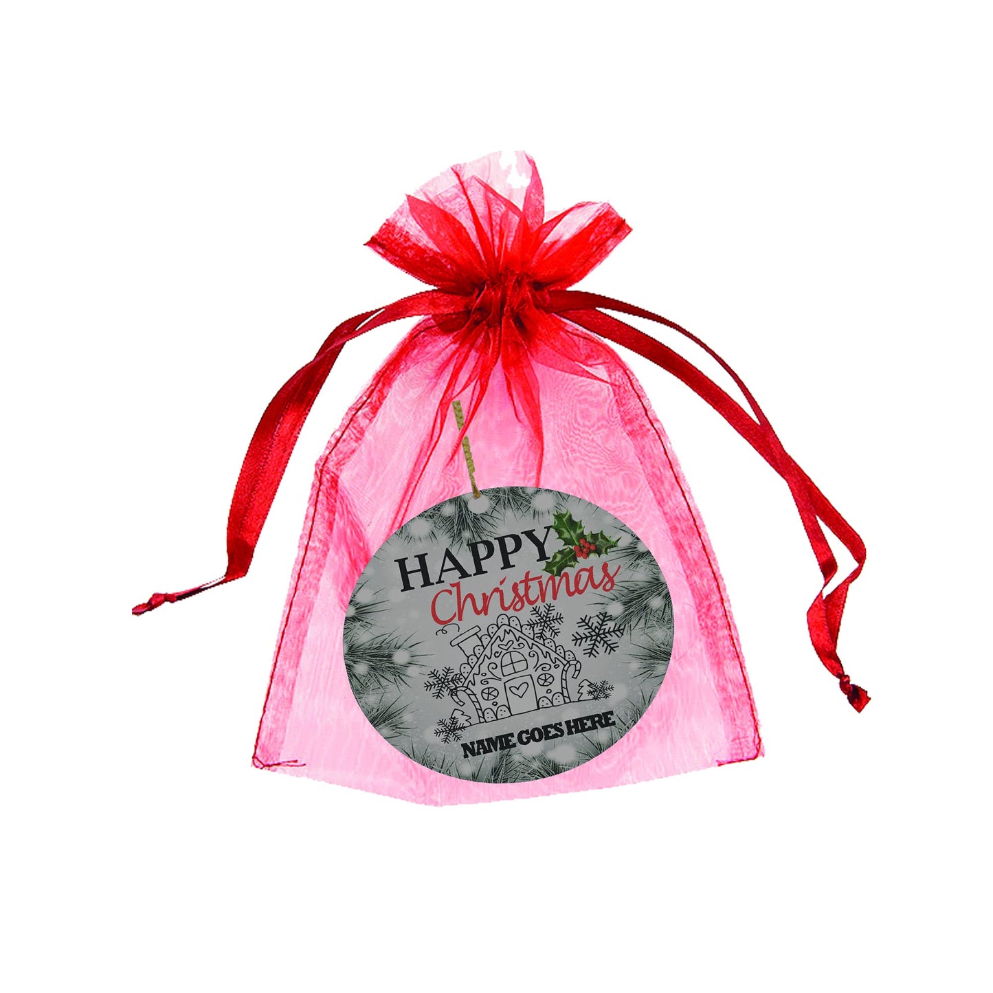 Christmas Gingerbread House Personalised Keepsake Hanging Tree Decoration with Double Sided Personalisation