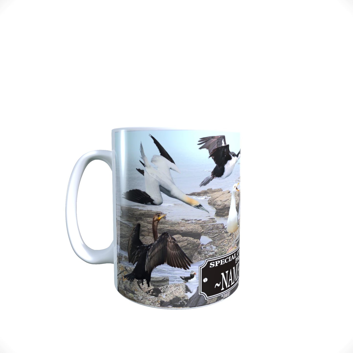 Coastal Birds Personalised Nature Lap Tray and Mug Gift Set, COASTBIRDGSET_001